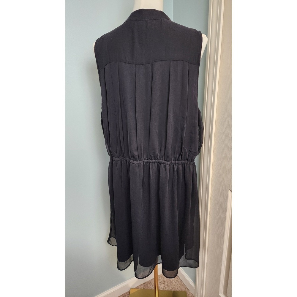 Nine West Womens XXL Black Sleeveless Dress Drawstring Lightweight - Picture 3 of 11